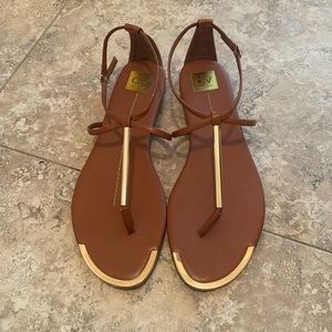 Dolce Vita Woman’s Sandals Size 13 NEW!! Brick Red Gold